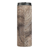 Rustikales altes Holz, texturierter Hintergrund Thermosbecher (Rückseite)