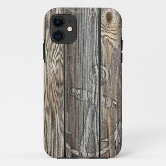 Rustikales altes Holz und Anker Case-Mate iPhone Hülle (Rückseite)