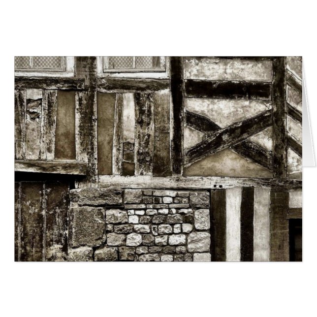 Rustikales altes Holz und Gebäude aus Stein (Vorderseite (Horizontal))