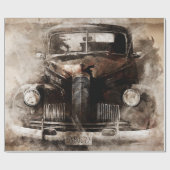 Rustikales altes Jahrgangsauto Geschenkpapier (Flach)