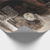 Rustikales altes Jahrgangsauto Geschenkpapier (Ecke)