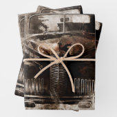 Rustikales altes Jahrgangsauto Geschenkpapier Set (Beispiel)