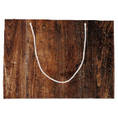 Rustikales altes kratzenes Holz Große Geschenktüte (Rückseite)