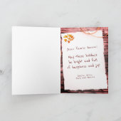 Rustikales altes Papier frohe Weihnachtsschrift Feiertagskarte (Innenseite)