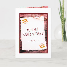 Rustikales altes Papier frohe Weihnachtsschrift Feiertagskarte