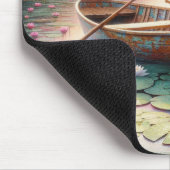 Rustikales altes Rowboat in Water Lilies Mousepad (Ecke)