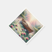 Rustikales altes Rowboat in Water Lilies Serviette (Ecke)