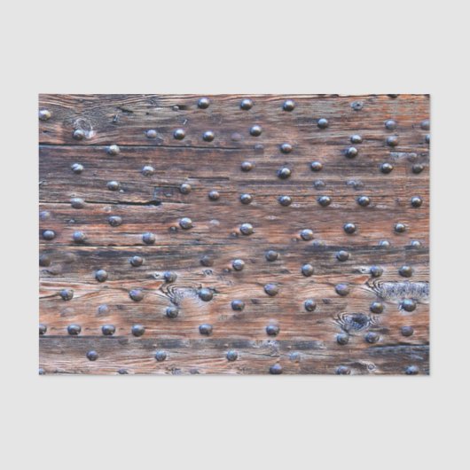 Rustikales altes verwittertes Holz mit Nägeln Seidenpapier (Vorderseite)