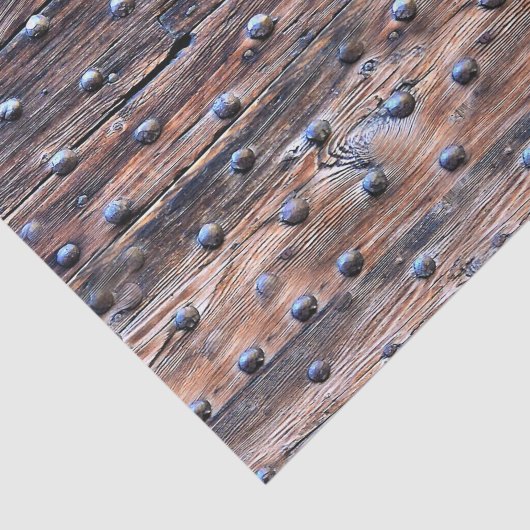 Rustikales altes verwittertes Holz mit Nägeln Seidenpapier (Ausschnitt)