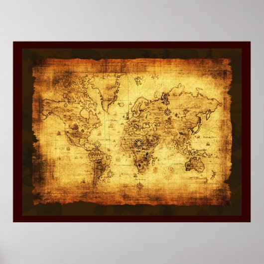 Rustikales Altes World Map Poster (groß) (Vorne)