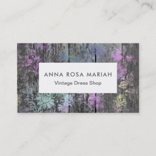 *~* Rustikales Altholz Shabby Floral Vintage Visitenkarte