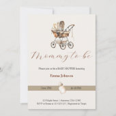 Rustikales, altmodisches Baby Carriage Geschlecht Einladung (Vorderseite)