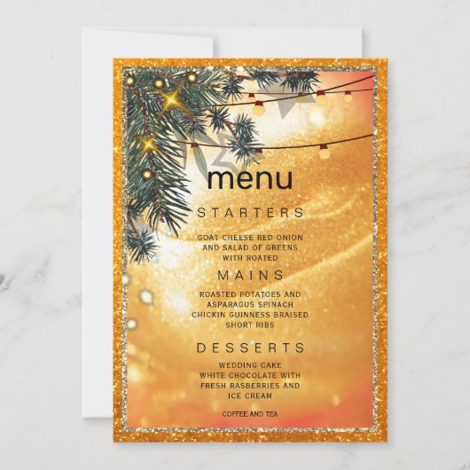 Rustikales Amber Dinner Einladung (Vorderseite)