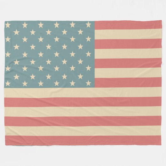 Rustikales amerikanisches Flag Fleece Blanket-Gesc (Vorderseite (Horizontal))