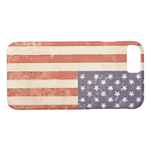 Rustikales amerikanisches Flag iPhone Case (Rückseite (Horizontal))