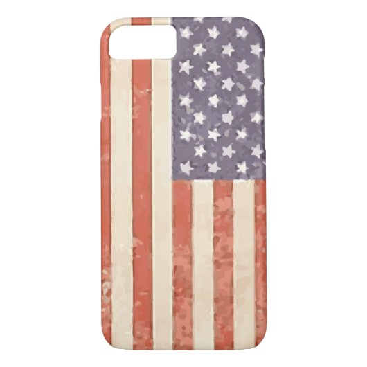 Rustikales amerikanisches Flag iPhone Case (Rückseite)