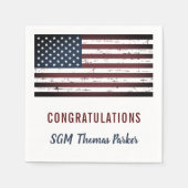 Rustikales amerikanisches Party für das militärisc Serviette (Vorderseite)