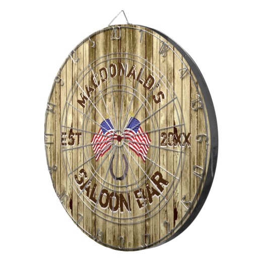 Rustikales amerikanisches Saal-Bar Dartscheibe (Vorderseite rechts)