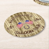 Rustikales amerikanisches Saal-Bar Runder Pappuntersetzer (Angewinkelt)