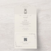 Rustikales Amethyst Lantern QR Code UAWG All In One Einladung (Innen Boden)