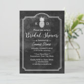 Rustikales Ananas Chalkboard-Brautparty Einladung (Stehend Vorderseite)