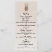 Rustikales Ananas tropisches hawaiianisches Hochze Menükarte (Vorderseite)