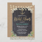 Rustikales Anchor Gipskraut Blumenkohl Brautparty Einladung (Vorne/Hinten)