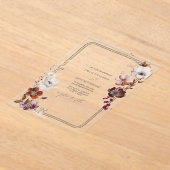 Rustikales Anemone Blütenhandgezogene Grenze Acryleinladungen (Ablage )