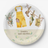 Rustikales Angeln Kleine Fisherman Babydusche Pappteller (Vorderseite)