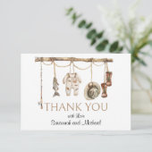 Rustikales Angelthema Kinderdusche Dankeskarte (Stehend Vorderseite)