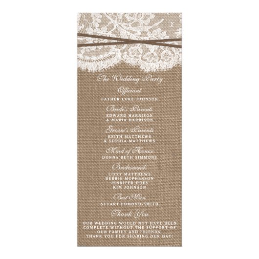 Rustikales Ankerhochzeitsprogramm Werbekarte (Hinten)