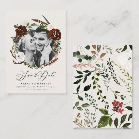 rustikales Ankündigung Datum freihalten (Vorne/Hinten)