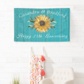Rustikales Anniversay| Sonnenblume Aquamarines Bla Banner (Insitu)