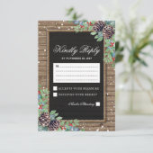 Rustikales Ansprechen | Weihnachts-Winter-Hochzeit RSVP Karte (Stehend Vorderseite)