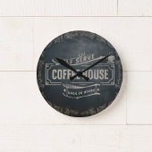 Rustikales antikes Bar aus Schwarz und Braun Runde Wanduhr