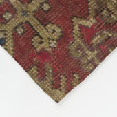 Rustikales antikes orientalisch-persisches Rotes M Fleecedecke (Ecke)