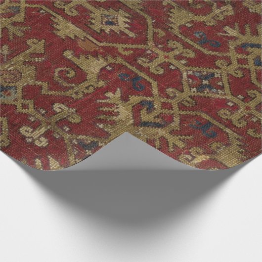 Rustikales antikes orientalisch-persisches Rotes M Geschenkpapier (Ecke)