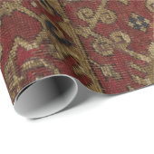 Rustikales antikes orientalisch-persisches Rotes M Geschenkpapier (Rolleneckpunkt)