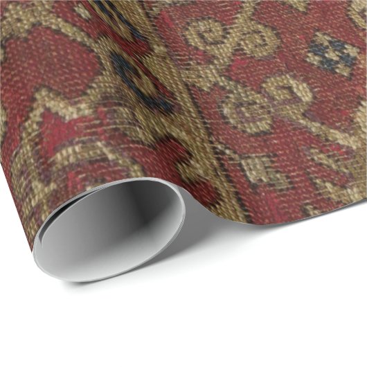 Rustikales antikes orientalisch-persisches Rotes M Geschenkpapier (Rolleneckpunkt)