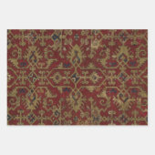 Rustikales antikes orientalisch-persisches Rotes M Geschenkpapier Set (Vorderseite 3)