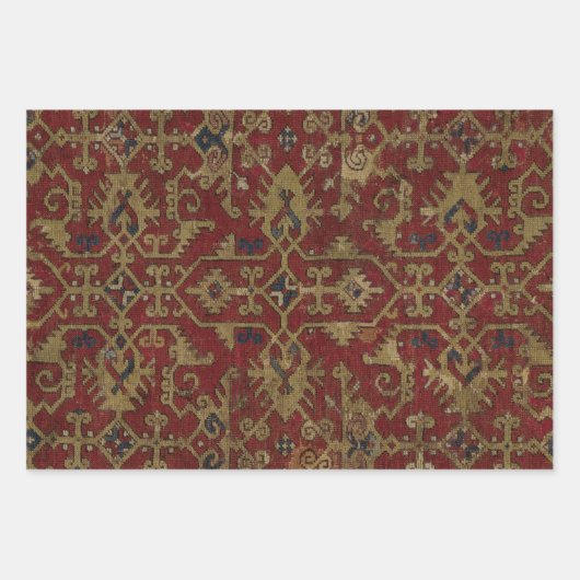 Rustikales antikes orientalisch-persisches Rotes M Geschenkpapier Set (Vorderseite)