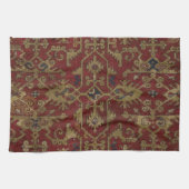 Rustikales antikes orientalisch-persisches Rotes M Geschirrtuch (Horizontal)