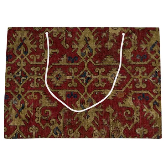 Rustikales antikes orientalisch-persisches Rotes M Große Geschenktüte (Vorderseite)