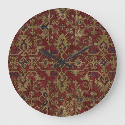 Rustikales antikes orientalisch-persisches Rotes M Große Wanduhr (Vorderseite)