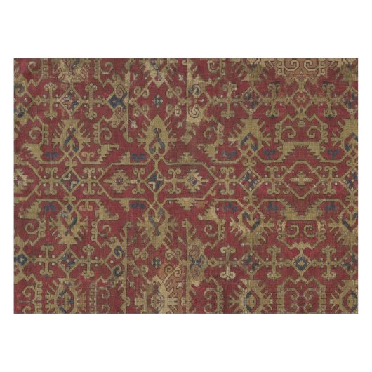 Rustikales antikes orientalisch-persisches Rotes M Tischdecke (Vorderseite (Horizontal))