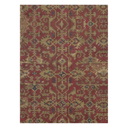 Rustikales antikes orientalisch-persisches Rotes M Tischdecke (Vorderseite)