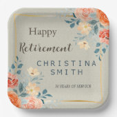 Rustikales antikes Party für Blumenbeete Pappteller (Vorderseite)