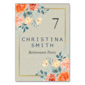 Rustikales antikes Party für Blumenbeete Tischnummer (Vorderseite)