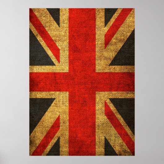 Rustikales antikes Union Jack Pattern Poster (Vorne)