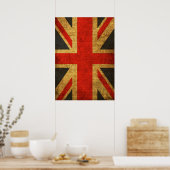 Rustikales antikes Union Jack Pattern Poster (Küche)